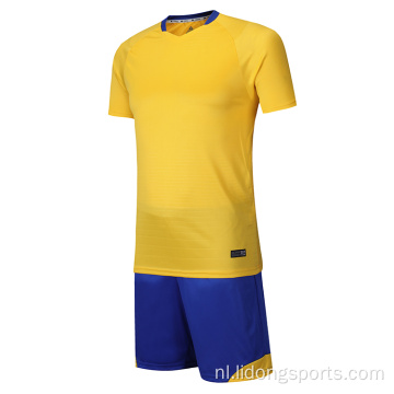 Aangepast blanco wit blauw voetbal jersey ontwerp